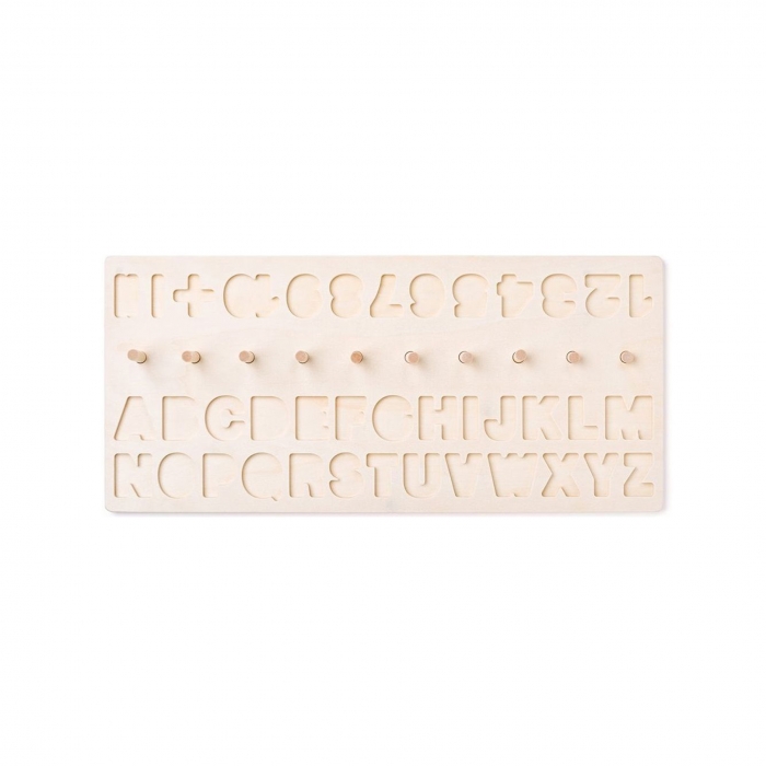 Jucarie din lemn - Tabla  didactica cu cifre si litere