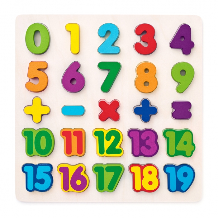 Puzzle din lemn - Matematica, numere