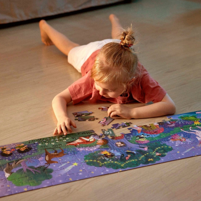 Puzzle pentru copii flourescent cu Dinozauri (200 piese, 1.5m)
