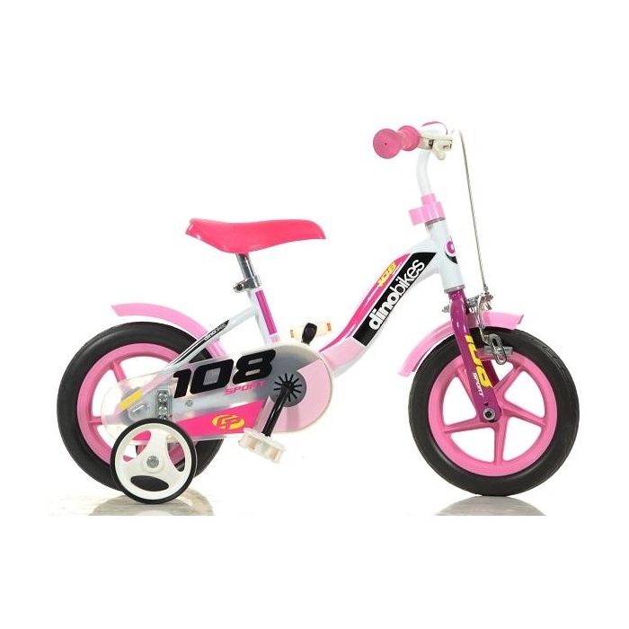 Bicicleta 10 cu maner pentru parinti 108 Roz - Dino Bikes BEE4917