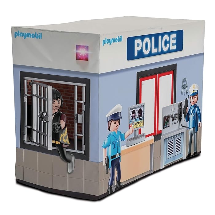 Cort joaca PlayMobil Sectia de Politie, Hauck, 145 x 68 x 105 cm EKD763012