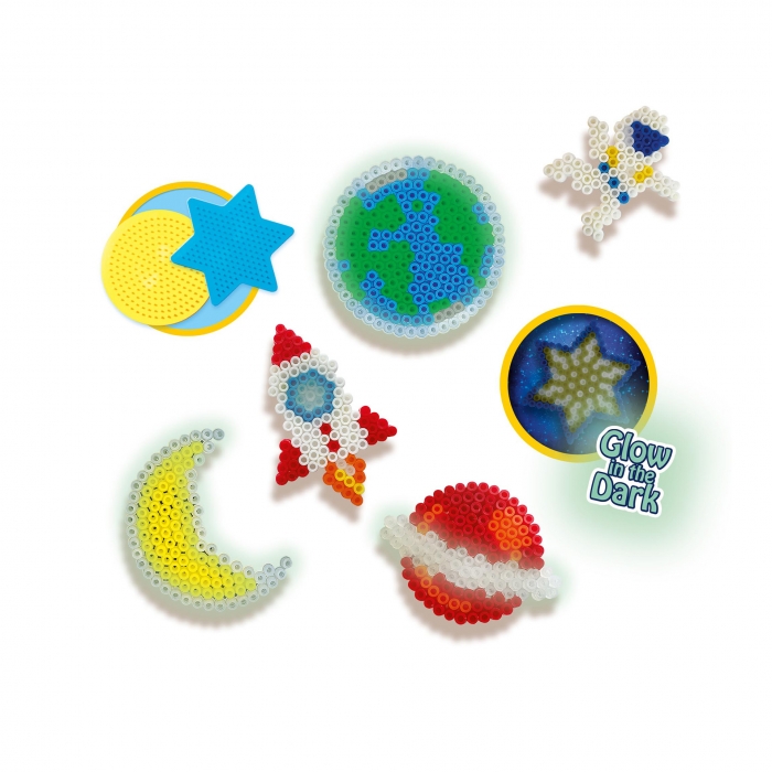 Set creativ copii - Astronomie cu Margele de calcat luminoase