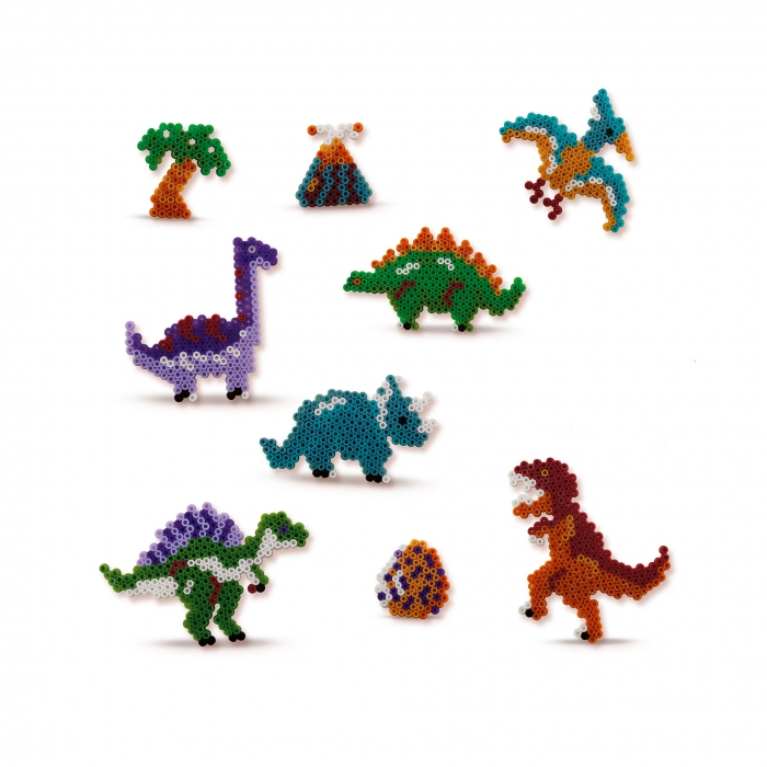 Set creativ - Margele de calcat cu Lumea dinozaurilor pentru copii