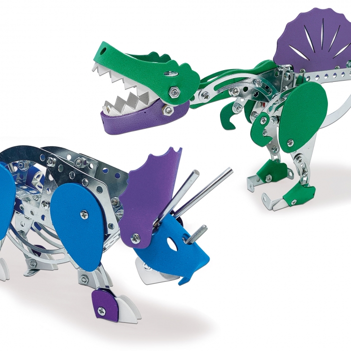 Set de jucarie pentru copii de construit dinozauri din metal