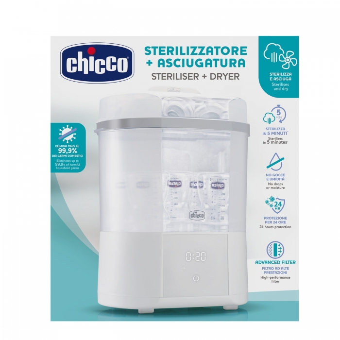 Sterilizator electric digital Chicco cu uscator biberoane si accesorii mici, 0luni+ CHC0739210-7